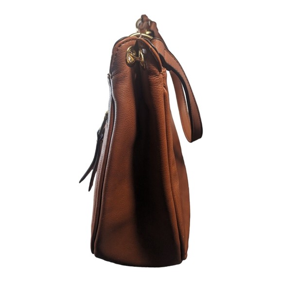 SOLE SOCIETY Women's Handbag Brown Purse Shoulder Bag Faux Leather Zipper - Picture 6 of 14